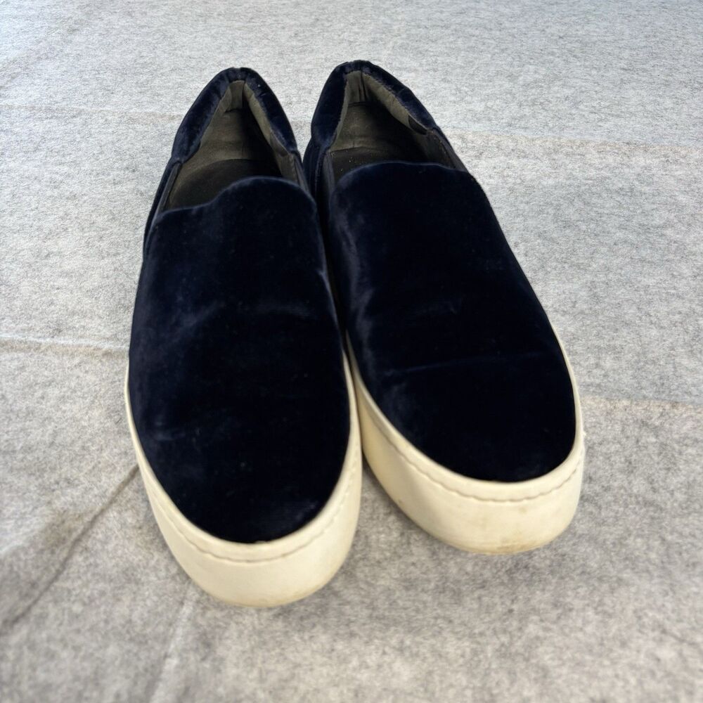 Vince Warren Blue Velvet Slip On Chunky Platform Sneakers Womens Size 7 US 37 EU